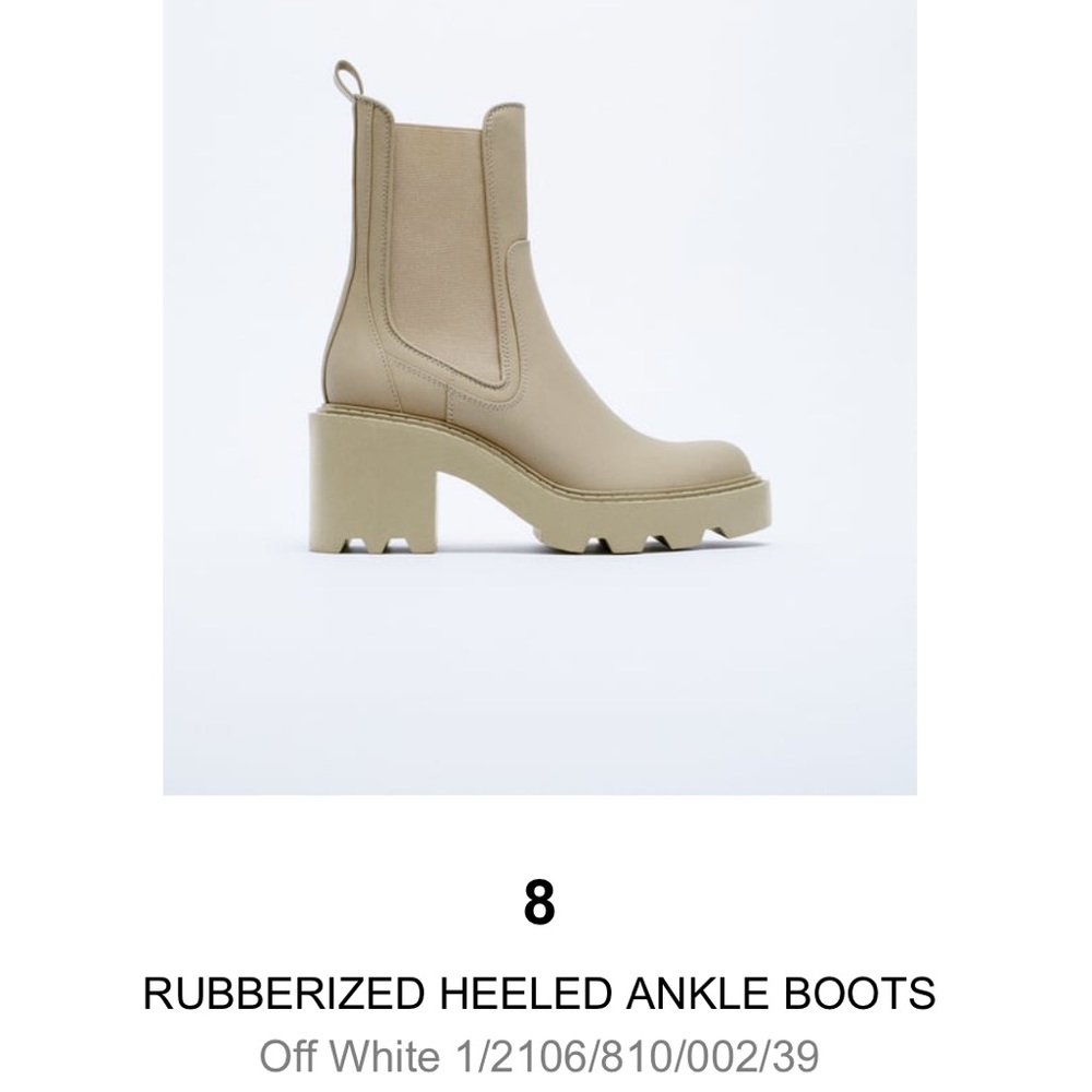 Zara Rubberized Heeled Ankle Boots